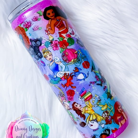 Princess Character Custom Cup, Custom Water Bottle or Tumbler, 20 oz