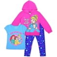 thumbnail image 1 of Princess Cinderella, Belle and Ariel Girls 3 Piece Hoodie Short Sleeve and Legging Set, 4-6X, 1 of 7