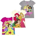 thumbnail image 1 of Princess Cinderella, Belle and Rapunzel Girls 3 Pack Character Short Sleeve Tees, 4-6X, 1 of 4