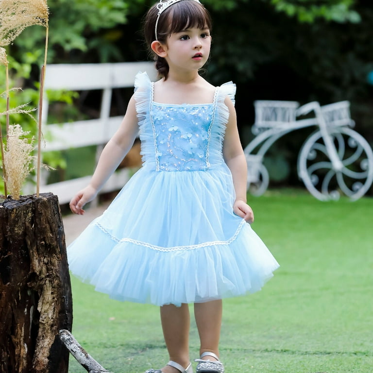 Princess Cinderella Dress Blue Toddler Girls Holloween Costume