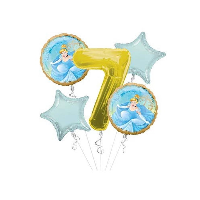 Princess Cinderella Once Upon A Time Happy Birthday Balloon Bouquet 5 ...