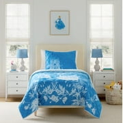 Princess Cinderella's Castle, Blue, 2 Piece Quilt and Sham Bedding Set, Twin/Full, Disney