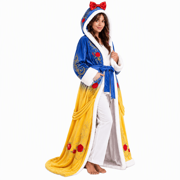 Princess Comfort Heated Robe Long Flannel Wearable Heated Blanket with Foot Pockets, Soft Warm Flannel Fabric, Christmas Gift For Mom Wife Sister Girlfriend Friend, Yellow