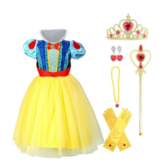Princess Costume for Girls Dress Up Birthday Party Cosplay Outfit with Accessories