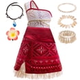 thumbnail image 1 of Princess Costume for Girls Kids Birthday Halloween Dress up With Necklace Shell anklet, 1 of 8