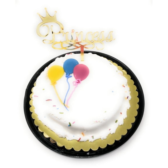 Princess Crown Birthday Cake Topper Acrylic Baby Shower, Gender Reveal Party Decoration, Favorite Topper for Cake Decorations TOP005 (Gold)