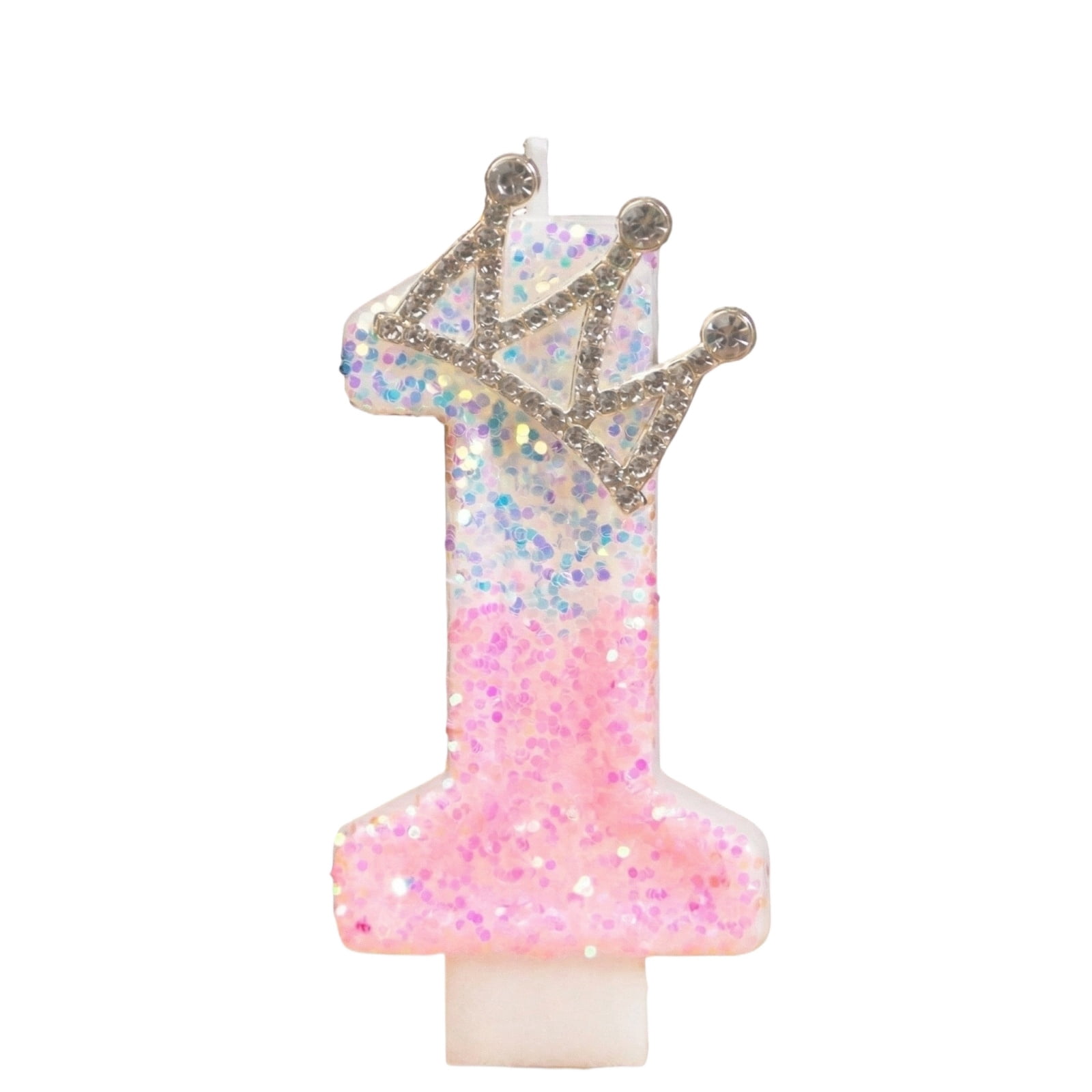 Princess Crown Cake Topper, Crown Number 1 Candle for Cake, Pink Crown ...