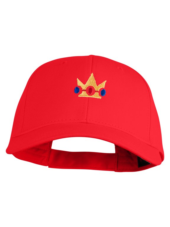 Princess Crown Embroidered New Deluxe Cotton Caps - Red OSFM