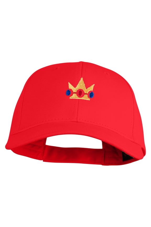 Princess Crown Embroidered New Deluxe Cotton Caps - Red OSFM