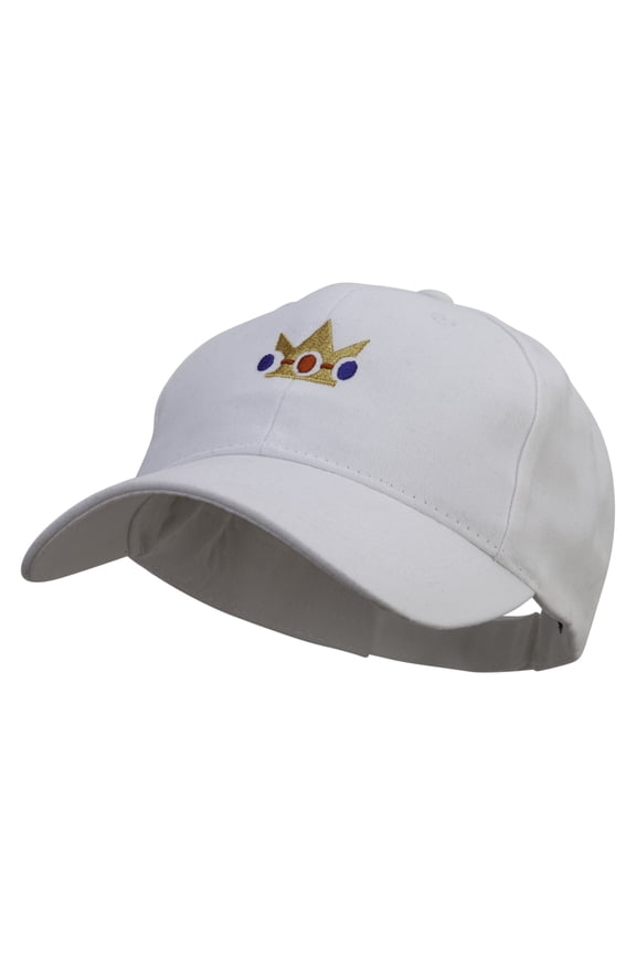 Princess Crown Embroidered New Deluxe Cotton Caps - White OSFM