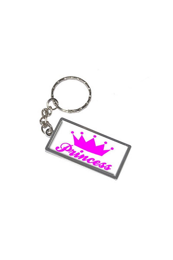 Princess Crown Metal Rectangle Keychain