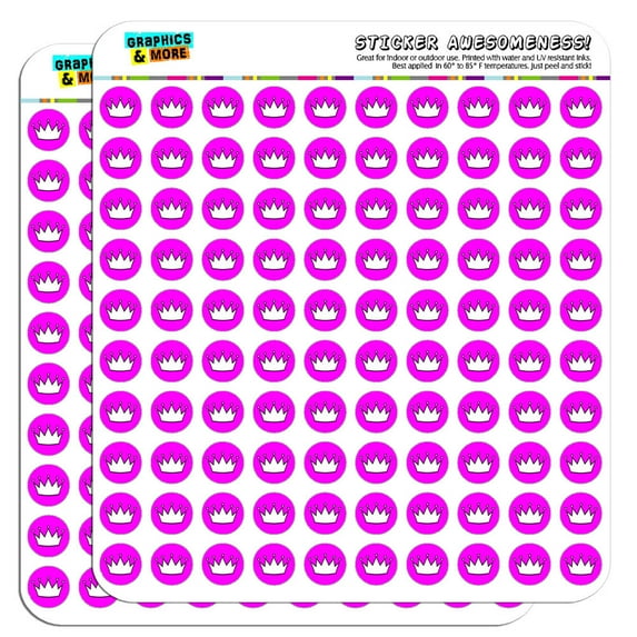 Princess Crown Tiara 1/2" (0.5") Scrapbooking Crafting Stickers