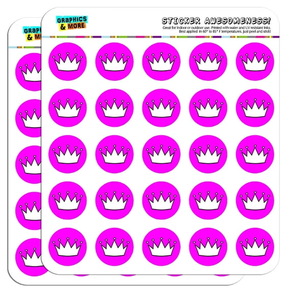 Princess Crown Tiara 1" Scrapbooking Crafting Stickers