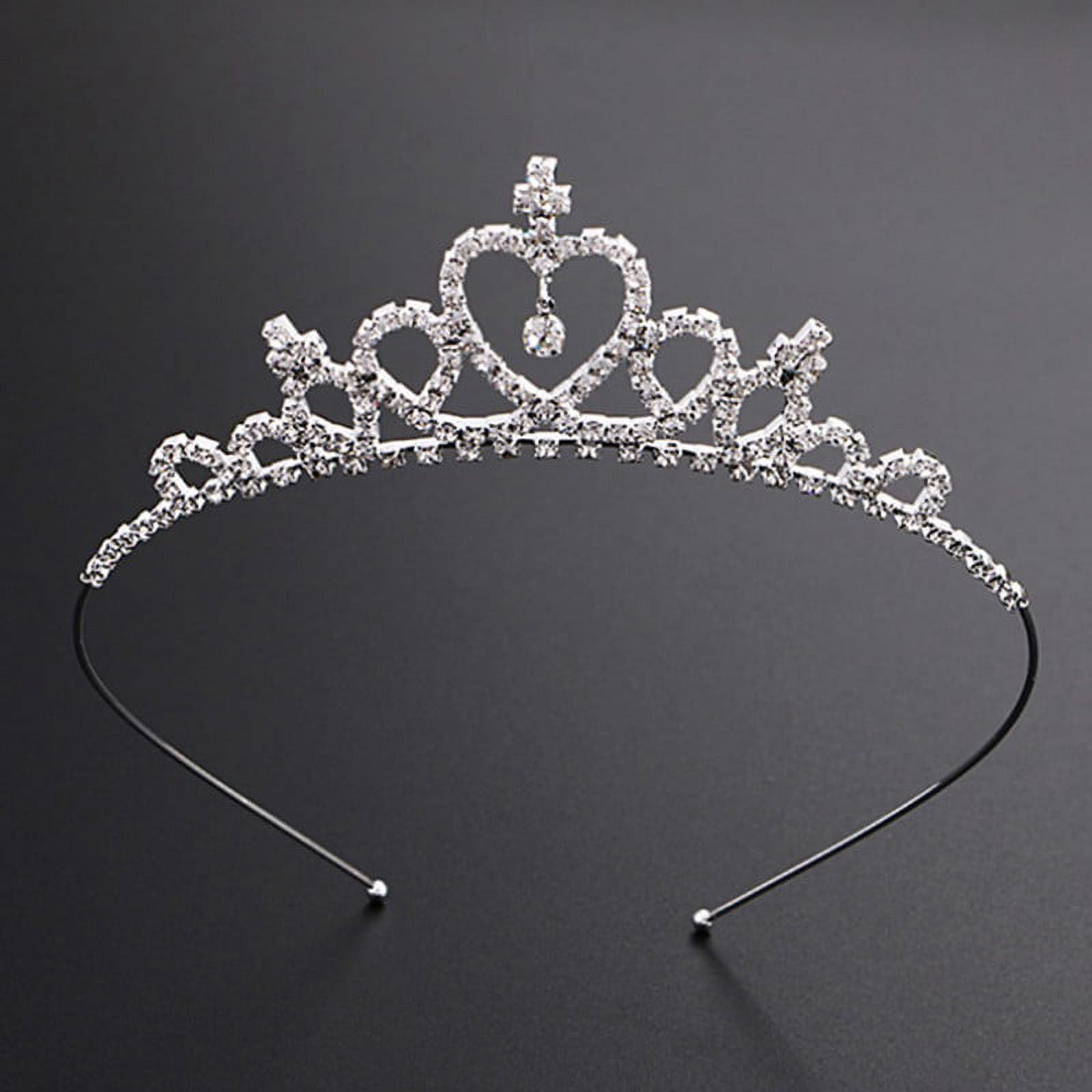 Silver Bendable Tiara Princess Diamond Bling Cryst Rhinestone Silver Wedding Tiara: Feathered Princess Crown - Etsy main image 2