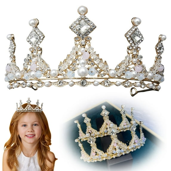 Princess Crown Tiara Verdsylv Girl's Shimmering Crown - Birthday & Flower Girl Dress up Accessory, Sparkling Photo Prop for Kids Pageant, Adjustable & Lightweight, Party & Cosplay Gift