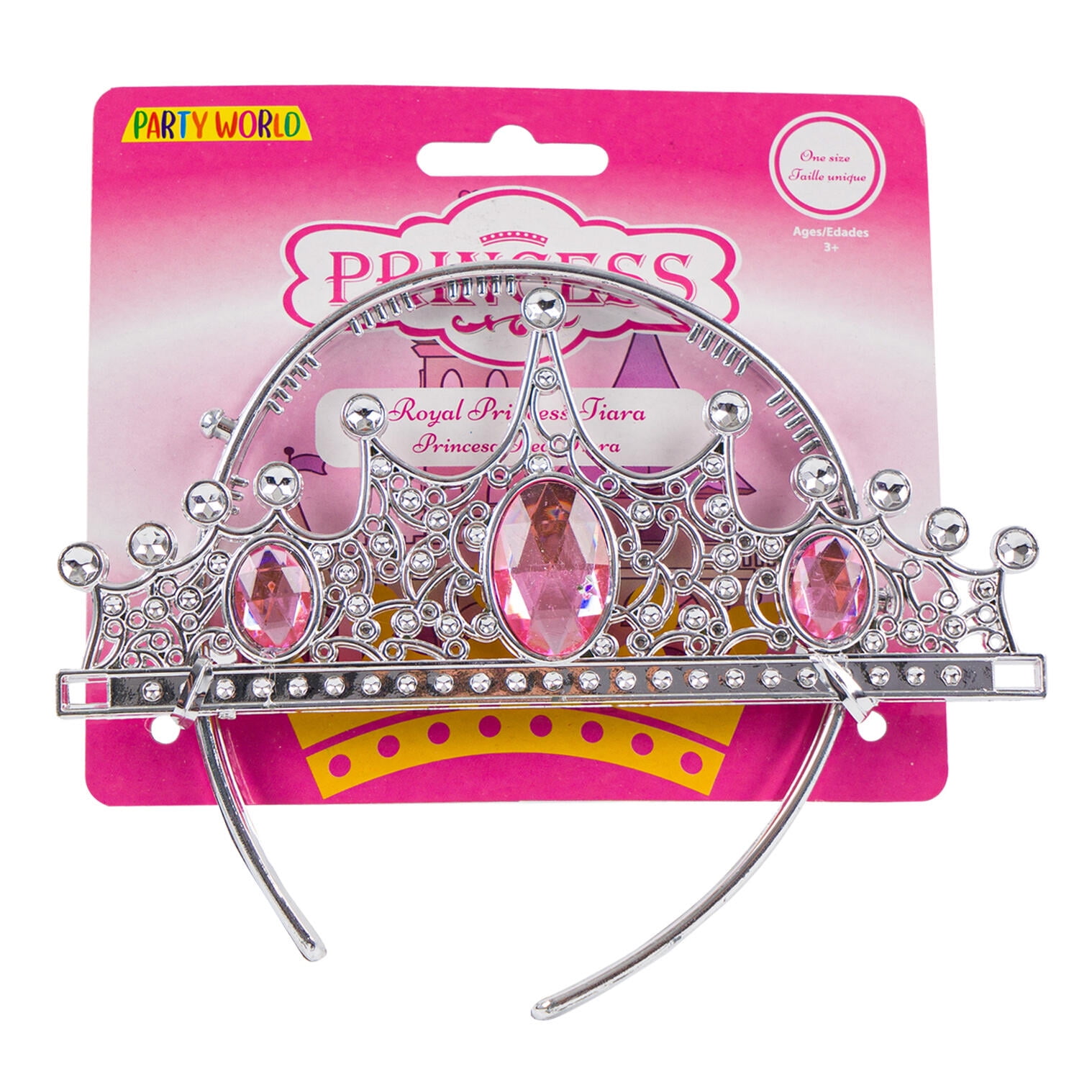 Pink Princess Rhinestone Princess Crown W/ Rhinestones - Walmart.com