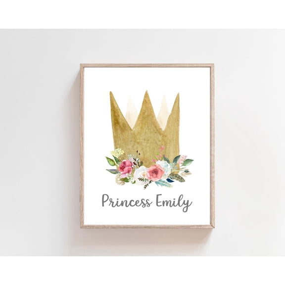 Princess Crown Wall Art Print, Unframed Paper Poster 8x10in