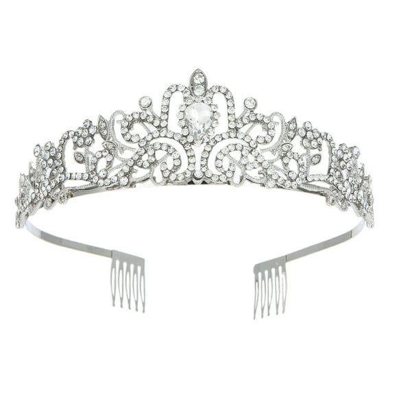 Princess for Women & Girls - Glamorous Rhinestone Set for Weddings, Birthday, Prom | Bridal Headpiece with Metal Base | for Quinceanera, Pageant & Party Events