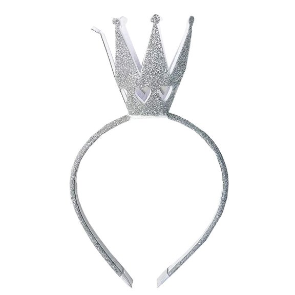 Princess Crowns for Little Girls, Crown Headband, Princess Peach Crown Headband Hairband, Perfect for Queen of Heart Crown Headband Hairband, Wedding, Birthday Gift, Silver