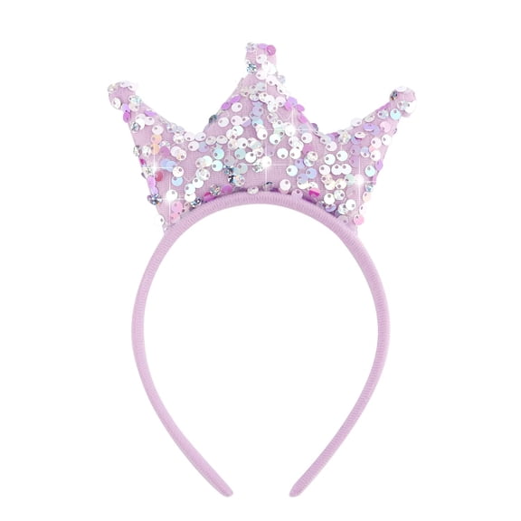  Princess Crowns for Little Girls Sequins Headbands Hair Accessories