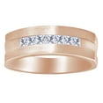 thumbnail image 1 of AFFY Princess Cut (0.25 Cttw) White Natural Diamond Engagement Wedding Band Ring In 14K Solid Rose Gold, 1 of 1