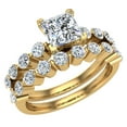 thumbnail image 1 of Princess Cut 1.50 Carat Shared-Prong Setting Band Wedding Ring Set 14K Gold (G,SI), 1 of 6