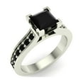thumbnail image 1 of Princess Cut 14K White Gold Black Diamond Engagement Rings for Women 1 CT TW, 1 of 5