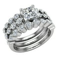 thumbnail image 1 of Princess Cut 2.10 CT Shared-Prong setting Band Wedding Bridal Ring Set 14K White Gold, 1 of 6