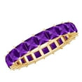 thumbnail image 1 of Rosec Jewels Natural Amethyst Full Eternity Band Ring - Princess Cut Amethyst Ring for Women - AAA Quality - Ready to Gift, 10K Yellow Gold, US 11.50, 1 of 6