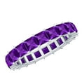 thumbnail image 1 of Rosec Jewels Natural Amethyst Full Eternity Band Ring - Princess Cut Amethyst Ring for Women - AAA Quality - Ready to Gift, 18K White Gold, US 9.50, 1 of 6