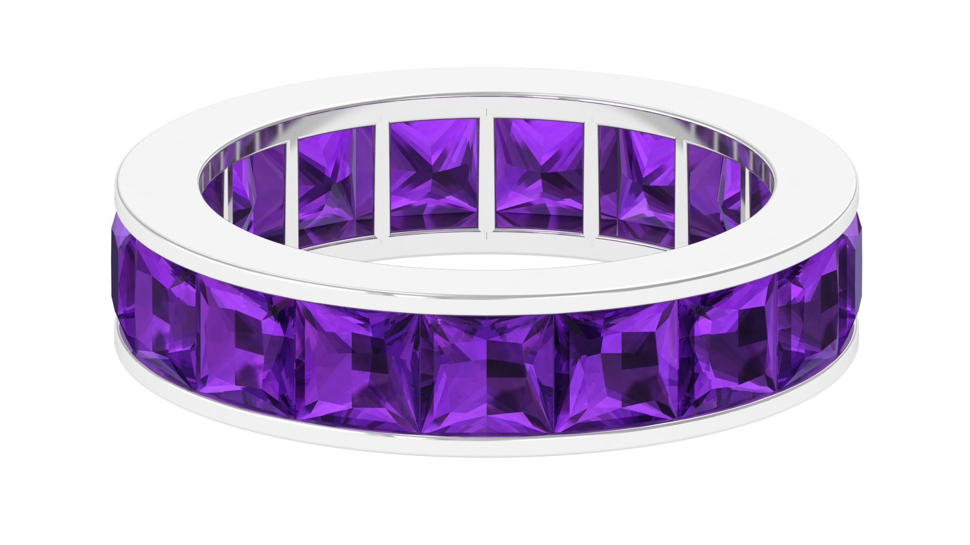 Amethyst channel set ring deals