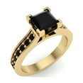 thumbnail image 1 of Princess Cut Black Diamond Engagement Ring 14K Yellow Gold 1.50 ct tw, 1 of 5