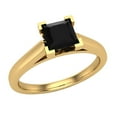 thumbnail image 1 of Princess Cut Black Diamond Ring for Women 2/3 Carat 14K Gold 4 Prong Solitaire Setting, 1 of 5