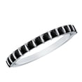 thumbnail image 1 of Rosec Jewels Princess Cut Black Onyx Half Eternity Ring for Women (1.75 CT, AAA Quality), 14K White Gold, US 3.00, 1 of 7