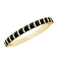 thumbnail image 1 of Rosec Jewels Princess Cut Black Onyx Half Eternity Ring for Women (AAA Quality), 18K Yellow Gold, US 8.00, 1 of 7
