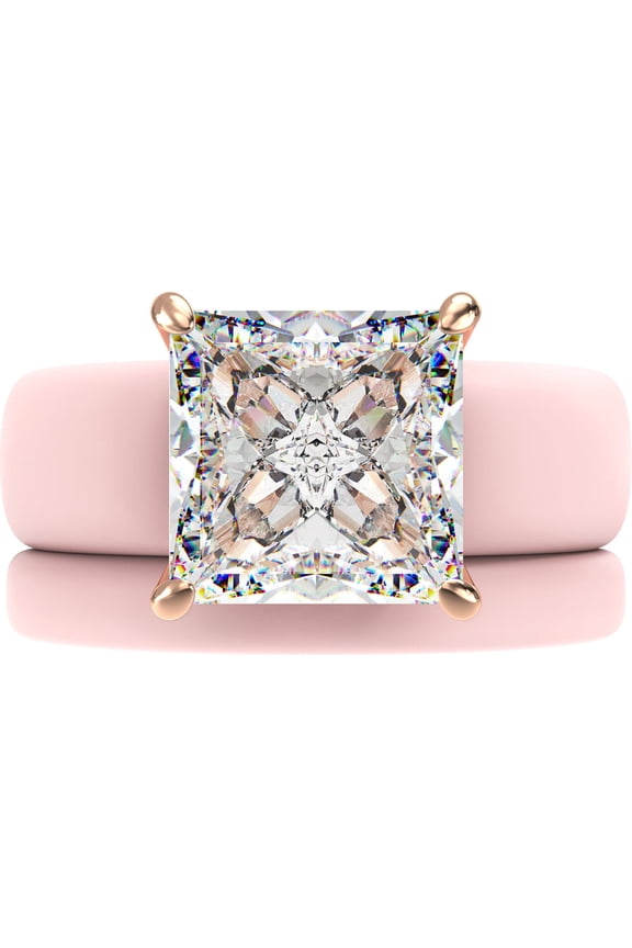 Princess Cut CZ Silicone Ring Set for Women, Stackable 2-Ring Set, 8×8 mm Princess Cut CZ | Patented Design - GlowStone Collection