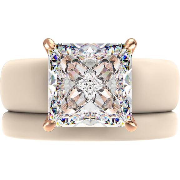 Princess Cut CZ Silicone Ring Set for Women, Stackable 2-Ring Set, 8×8 mm Princess Cut CZ | Patented Design - GlowStone Collection