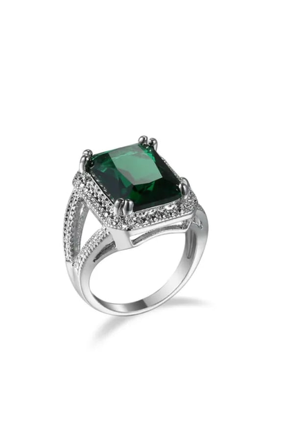 Princess Cut Cubic Zirconia Claw Ring AAA Cz Wedding Band 925 Silver Female Ring