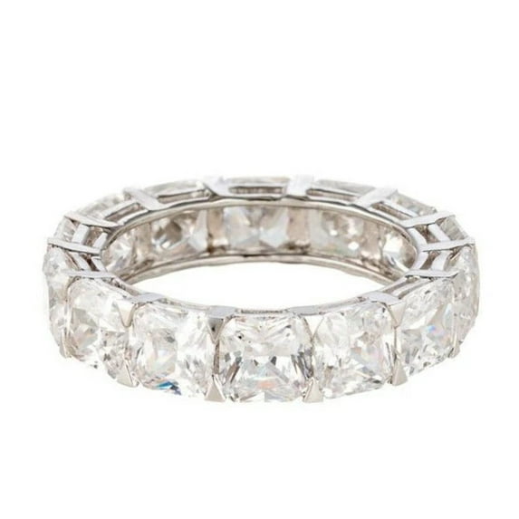Princess Cut Cubic Zirconia Eternity Band In Sterling Silver