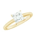thumbnail image 1 of Rosec Jewels Princess Cut Cubic Zirconia Solitaire Promise Ring for Women, Certified CZ Ring, 10K Yellow Gold, US 4.50, 1 of 9