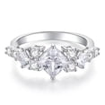 thumbnail image 1 of Princess Cut Diamond Engagement Ring, Half Eternity Diamond Wedding Ring, Cluster Diamond Anniversary Ring, Stackable Diamond Ring, 1.9 Ct Simulated Diamond, 925 Sterling Silver, 1 of 5