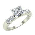 thumbnail image 1 of Princess Cut Diamond Engagement Ring for Women 5-Stone Ring GIA Certified 1.10 CT 14K White Gold (G,VS2), 1 of 6