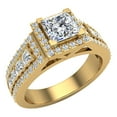 thumbnail image 1 of Princess Cut Diamond Engagement Ring for Women Halo Rings 14K Gold 1.80 carat, 1 of 5