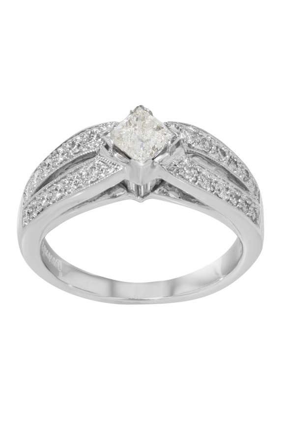 Princess Cut Diamond Ladies Engagement Ring 14K White Gold 1.25Ctw Size 7.5