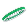 thumbnail image 1 of Rosec Jewels Princess Cut Emerald Eternity Ring, May Birthstone Ring (1.25 CT, AAA Quality), 10K White Gold, US 10.50, 1 of 8