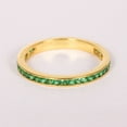thumbnail image 1 of Princess Cut Emerald Half Eternity Band, Channel Set Emerald Stackable Ring, 925 Starling Silver Emerald Wedding Band, May Birthstone Ring, Bar Design Ring, Anniversary Gift, 1 of 5