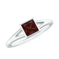 thumbnail image 1 of Rosec Jewels Princess Cut Garnet Promise Ring, Split Shank Ring for Women (AAA Grade), 925 Sterling Silver, US 6.50, 1 of 8