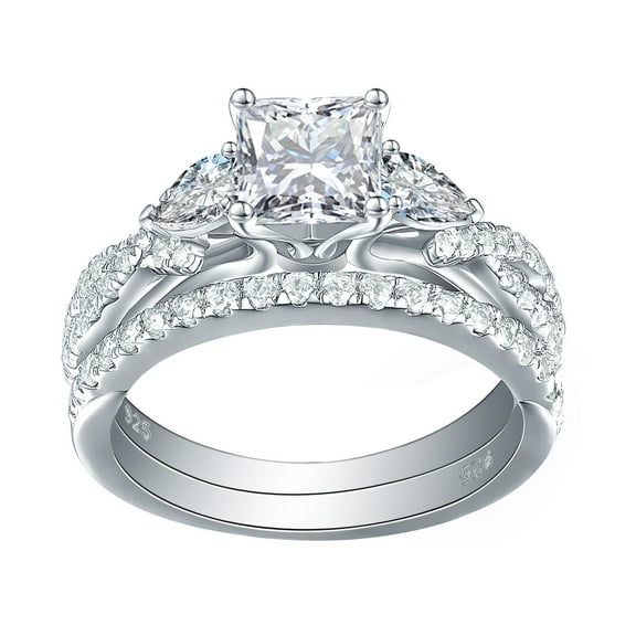 1Ct Princess Simulated Diamond Diamond Women's Engagement Ring 14K ...