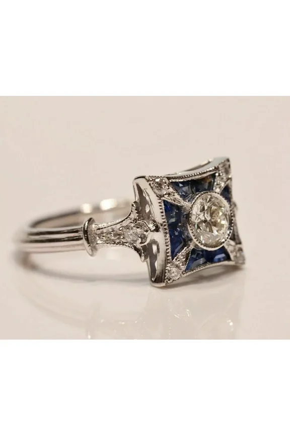 Princess Cut Lab-Created Diamond Ring - Women's Birthday Gift, 14K White Gold Plated