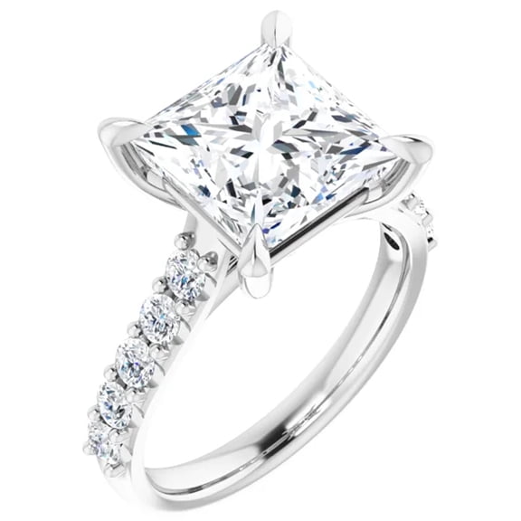 Princess Cut Lab Diamond Engagement Ring 3.36 Carats